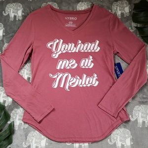 Merlot Quote Long Sleeve Tee